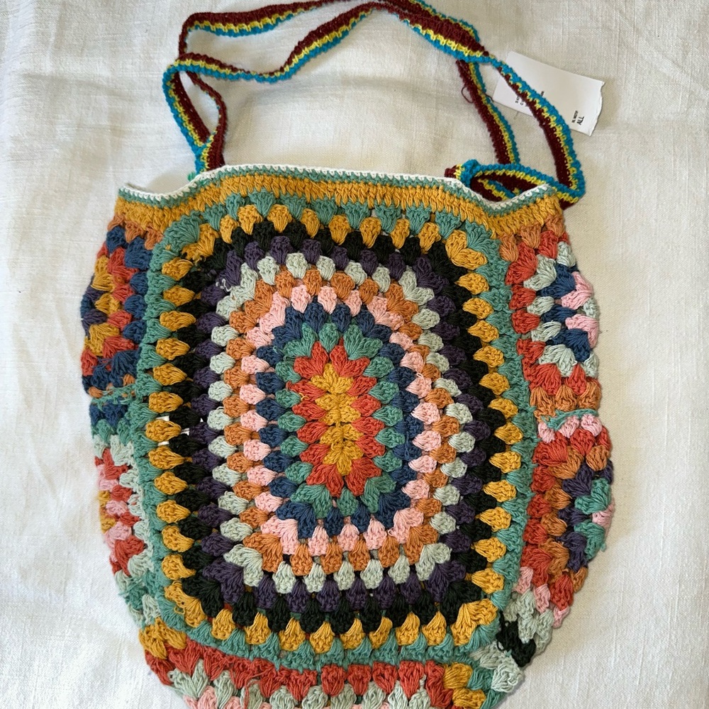 BNWT Urban Outfitters Multicolor Crochet Tote Bag